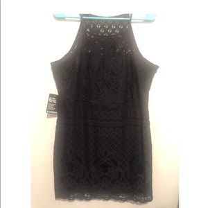 NEW Express black sleeveless lace dress